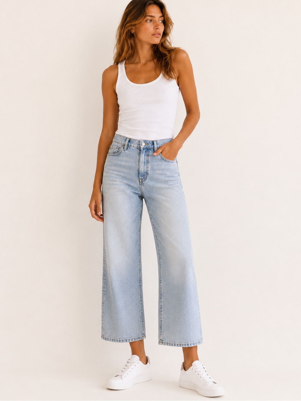 7 For All Mankind Cropped Alexa High Rise Straight Leg Jeans Sz 26 Luxe Vintage